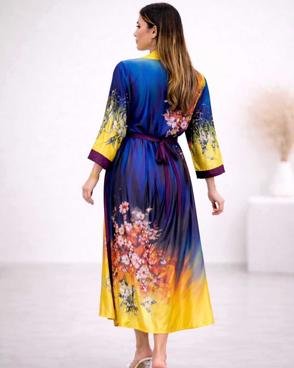 Premium Purple Digital Print 3-Piece Full Sleeve Nighty Set – Elegant Women’s Sleepwear & Lounge Wear