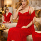 Classic 2 Part Maxi Nighty Set – Luxury Women Long Nightwear (Red, Pink, Purple)