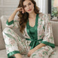 Green Digital Print 5 Piece Nightwear Set – Premium Women Sleepwear | FREE shipping over USA