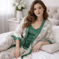 Green Digital Print 5 Piece Nightwear Set – Premium Women Sleepwear | FREE shipping over USA