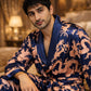 Dragon Print Men’s Luxury Homewear Gown Set – Premium Gents Nightwear (Free Size)