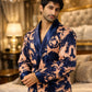Dragon Print Men’s Luxury Homewear Gown Set – Premium Gents Nightwear (Free Size)